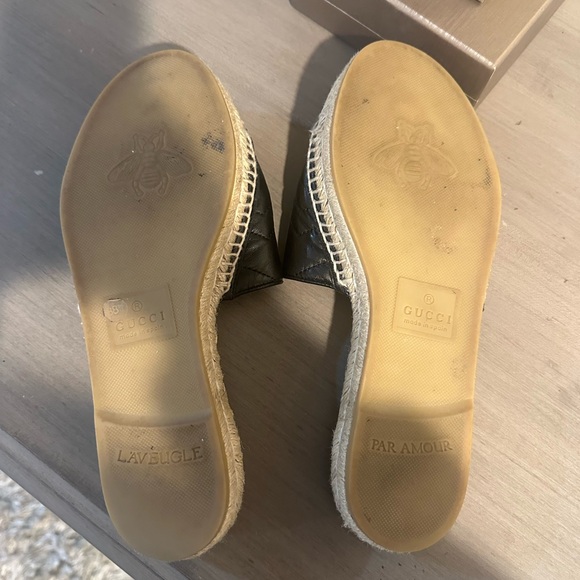 Gucci Black Leather Slide Sandals - Picture 2 of 6